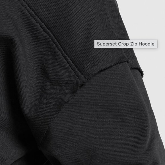 BNWT GYMSHARK Superset Crop Zip Hoodie BLACK XS - Picture 6 of 12